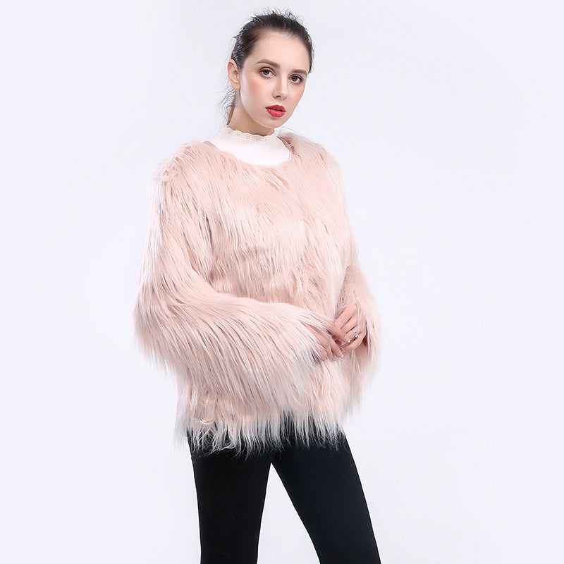 Women's Faux Fur Coat Soft Long-Sleeved Elegant