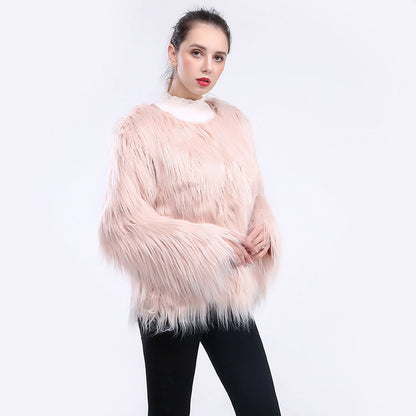 Women's Faux Fur Coat Soft Long-Sleeved Elegant