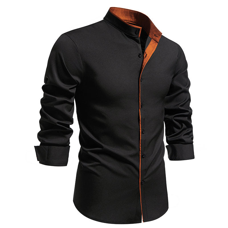 Herren Hemd Elegant Modern Stehkragen