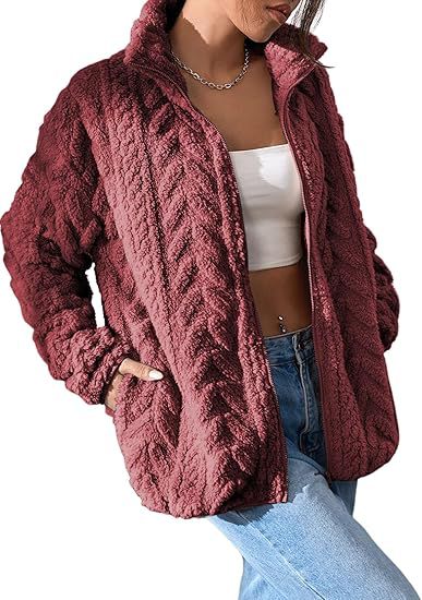 Damen Fleecejacke Oversized Weich Bequem
