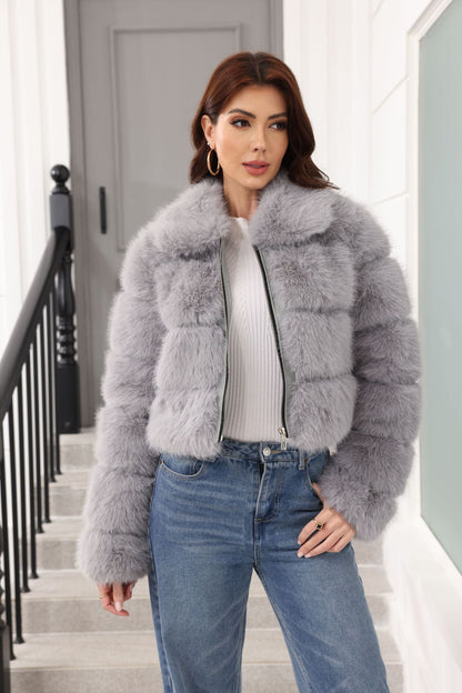 Women's Stylish Faux Fur Winter Jacket Trendy Women's Coat