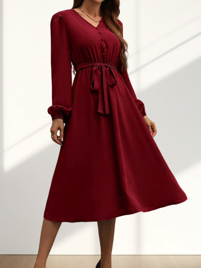 Women's Dress with Belt Elegant Design