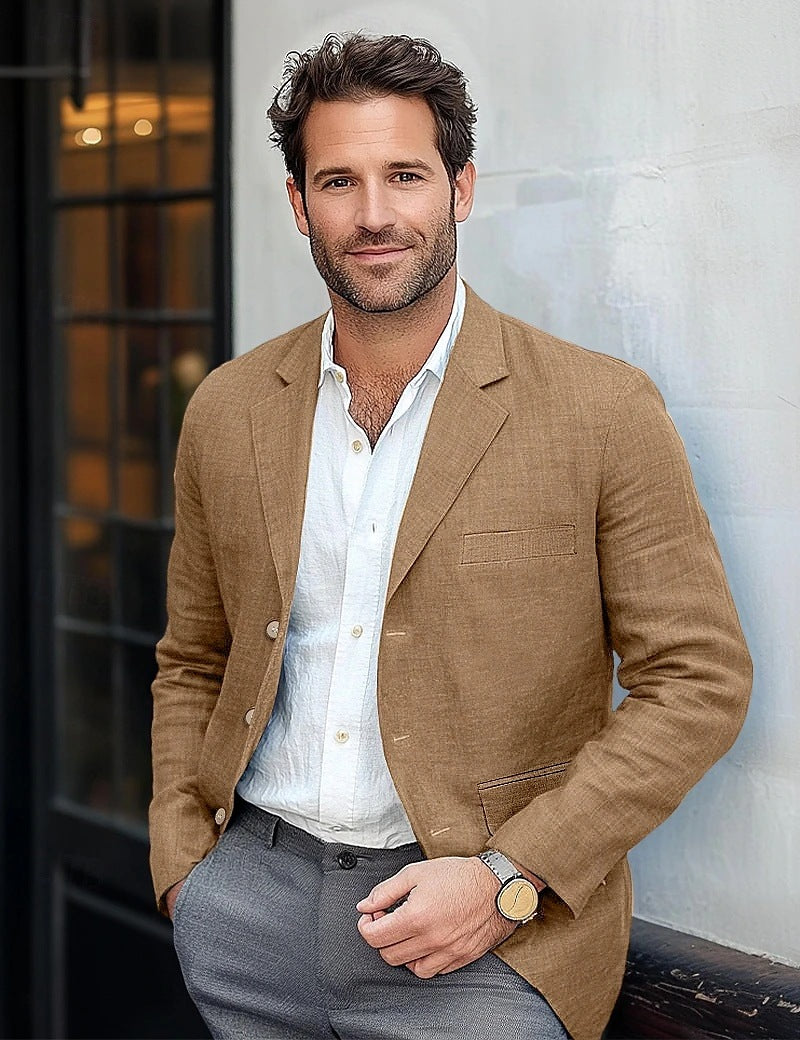 Men's Linen Blazer Summer Modern Slim Fit
