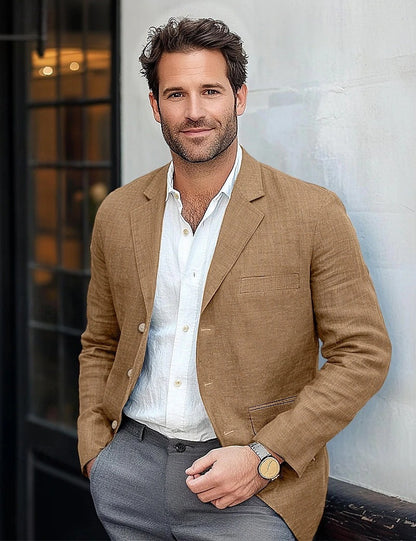 Men's Linen Blazer Summer Modern Slim Fit