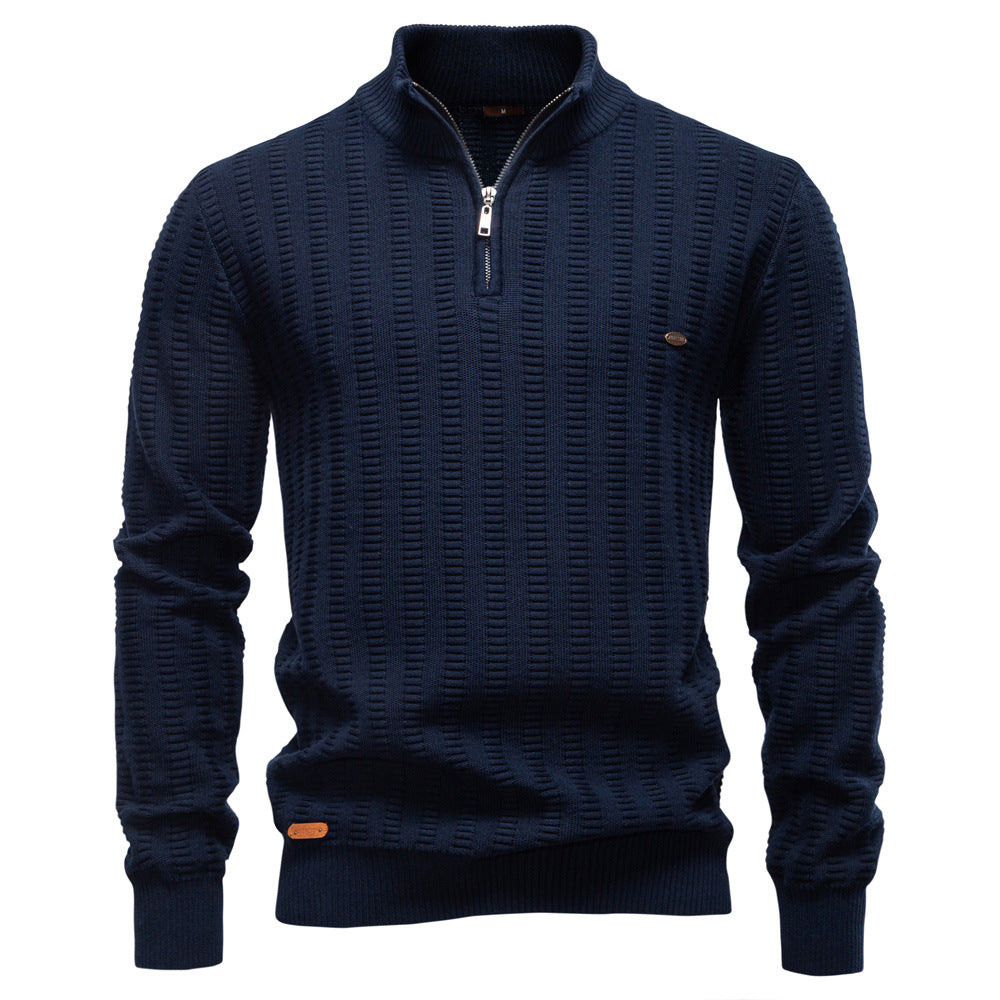 Men's Pullover Textured Half-Zip Modern Design