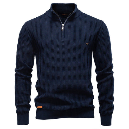 Men's Pullover Textured Half-Zip Modern Design