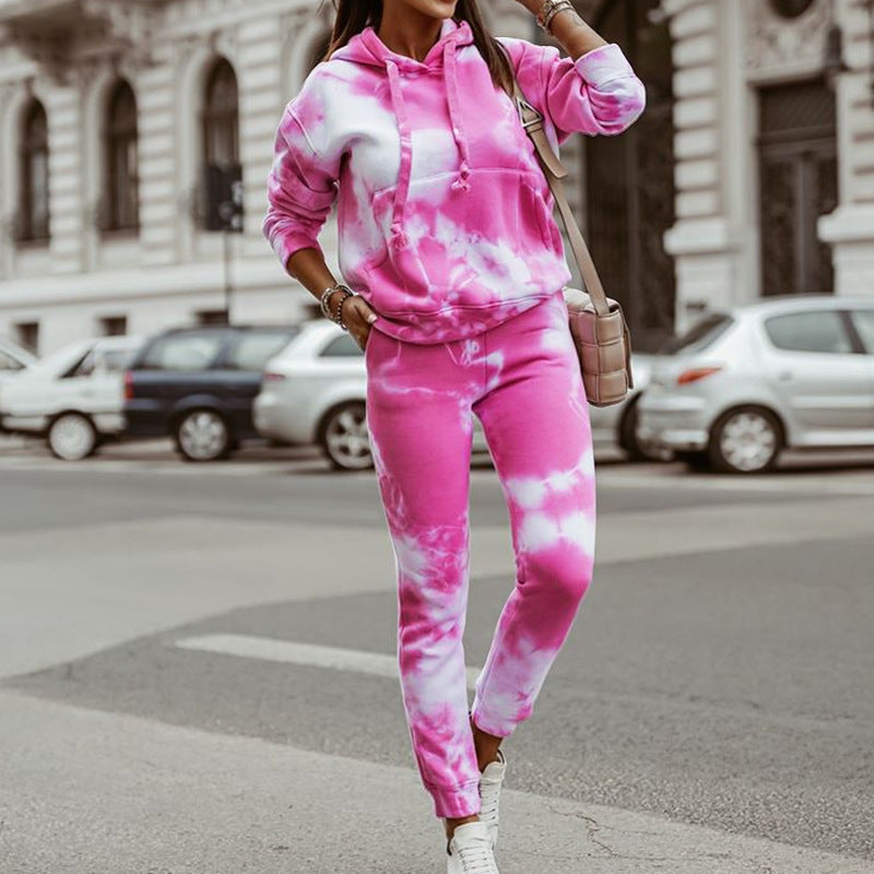 Women's Casual Tie-Dye Sweatpant Set