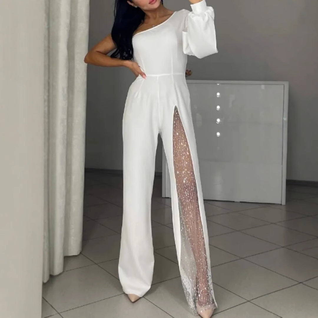 Elegant Women's Jumpsuit Sequin Detail