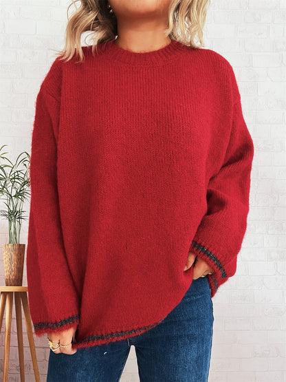 Women's Casual Color Block Comfy Pullover