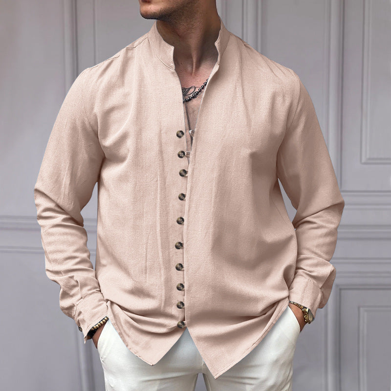 Men's Long-Sleeve Shirt Modern Buttons Elegant Design
