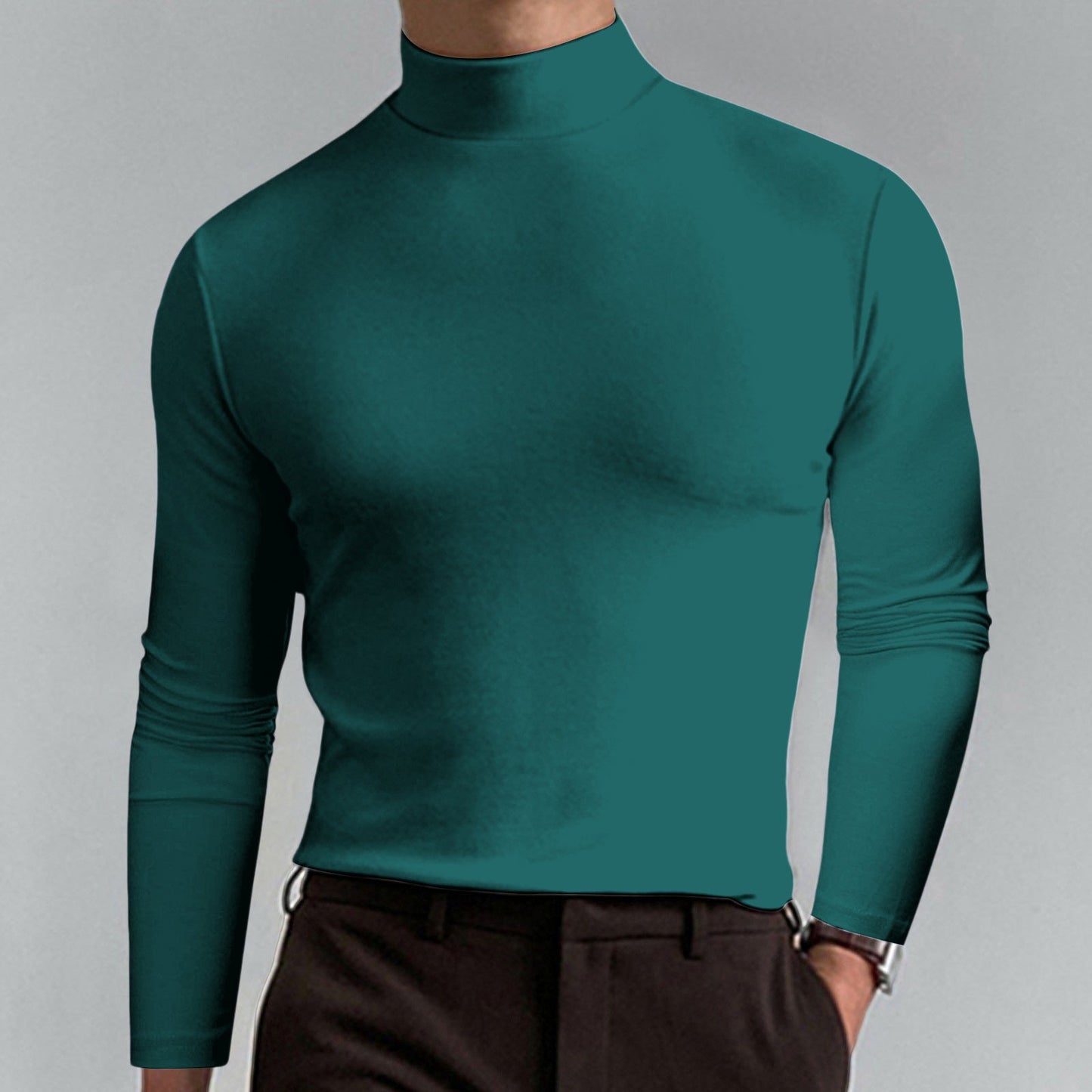 Men's Fine Cotton Turtleneck Sweater Elegant Design