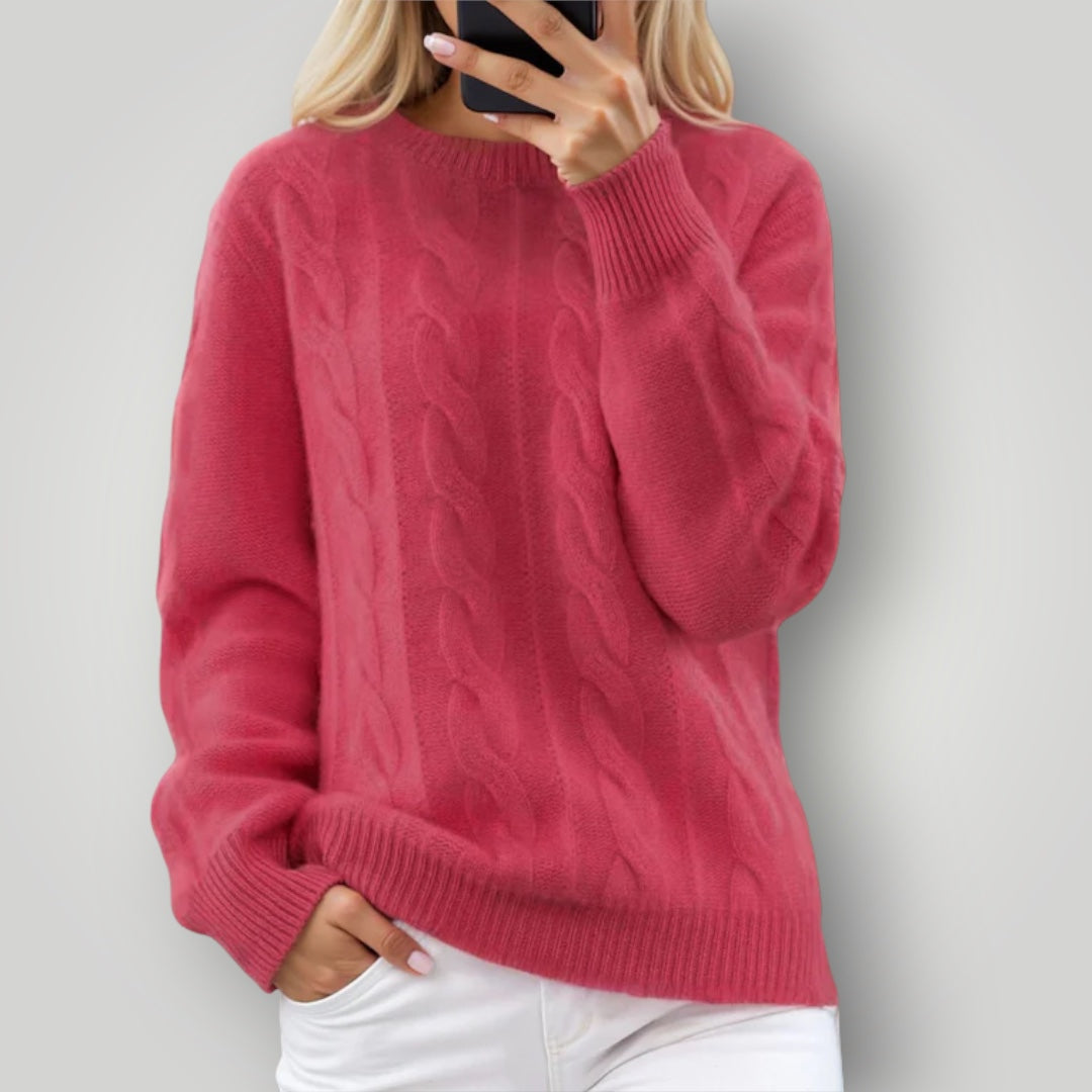 Women's Knitted Sweater - Soft Winter Pullover Long Sleeve
