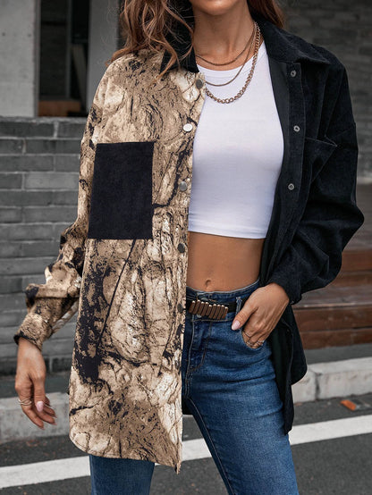 Animal Print Shirt Mid-Length Loose Fit