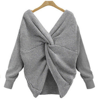 Women's Elegant V-Neck Knitted Sweater