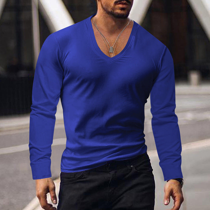 Men's Long Sleeve V-Neck Comfort Cotton