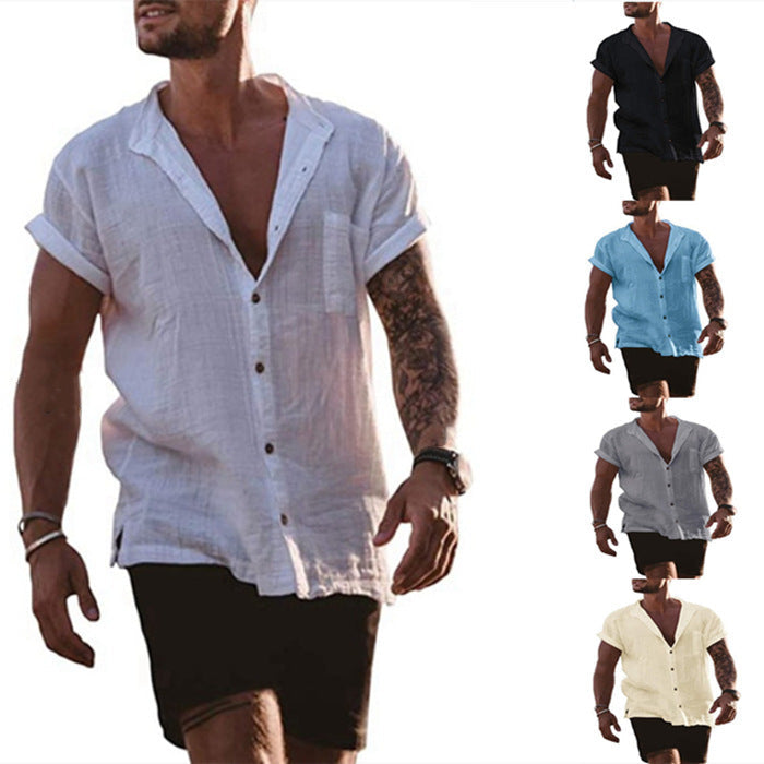 Herren Leinenhemd Sommer Bequem - IdealeKleiden
