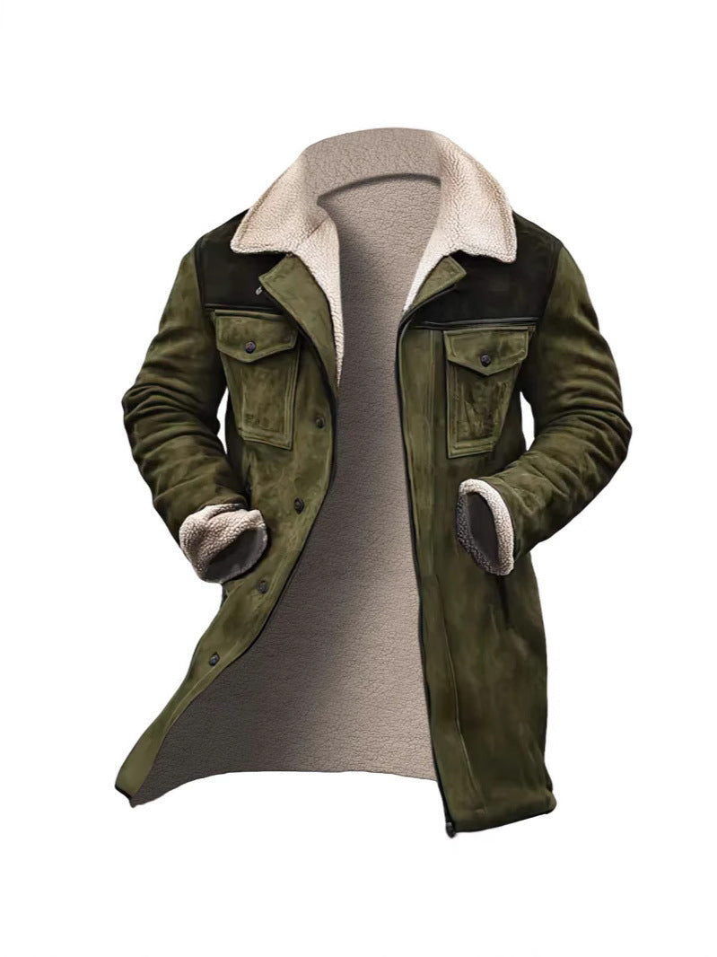 Men's Leather Jacket Teddy Lining Elegant Modern