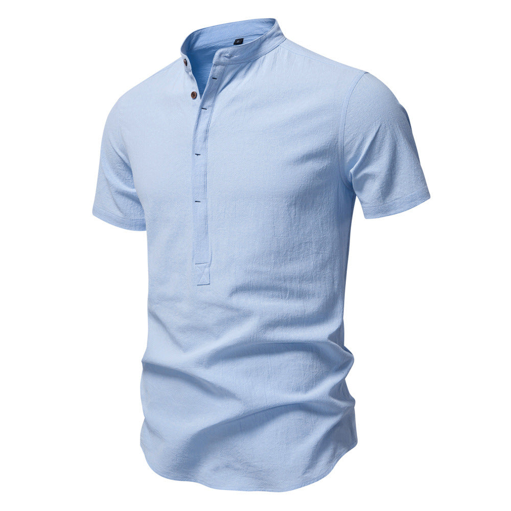 Men's Short Sleeve Shirt Modern Design Button Placket