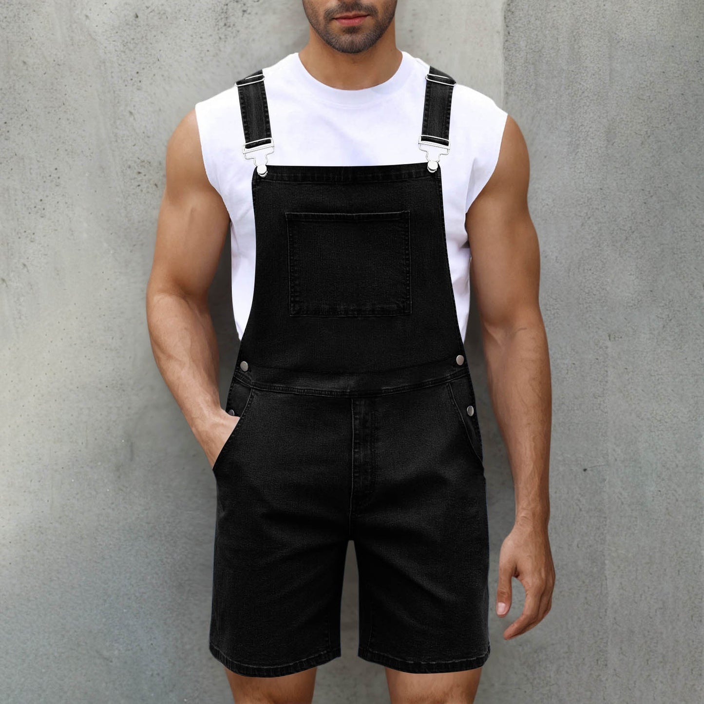 Men's Denim Overalls Comfortable With Pockets