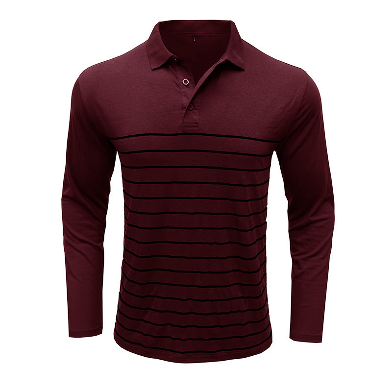 Elegant Piqué Pullover Slim Fit Stripe Design