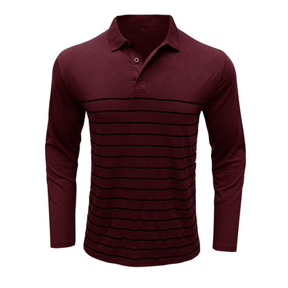Elegant Piqué Pullover Slim Fit Stripe Design