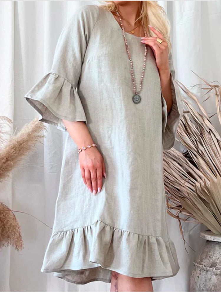 Summer Dress Linen Women's Loose Fit