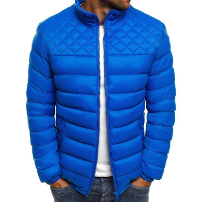 Men's Winter Jacket Quilted Vest High Collar Zipper Pockets