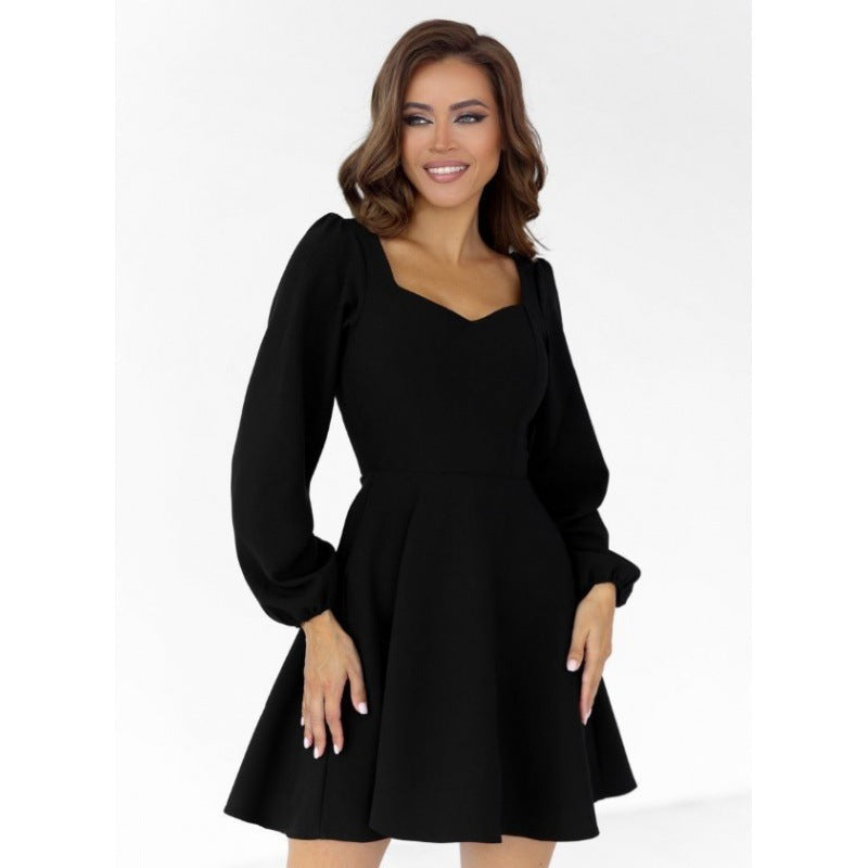 Women's Mini Dress Puff Sleeves Sweetheart Neckline Summer Dress