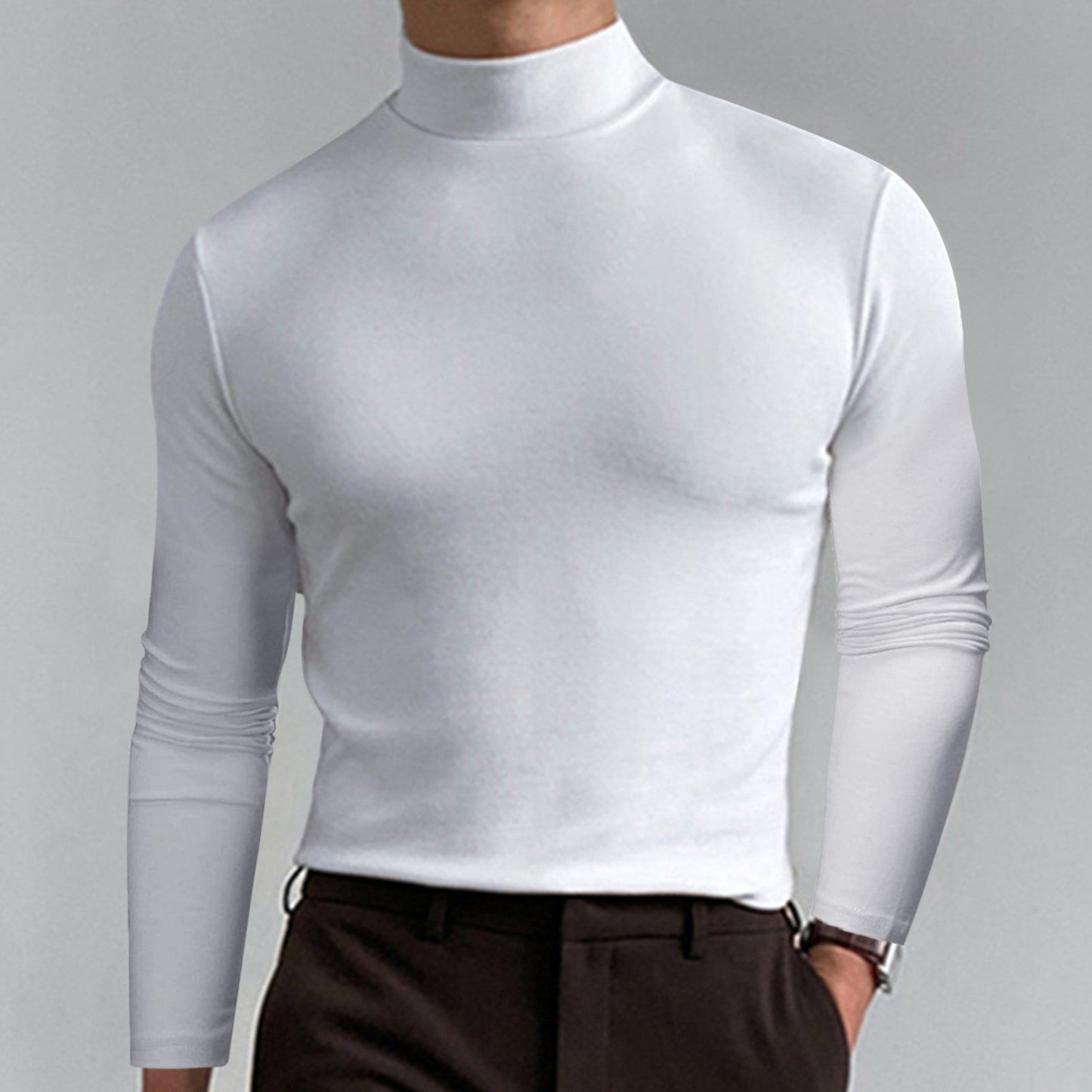 Men's Fine Cotton Turtleneck Sweater Elegant Design