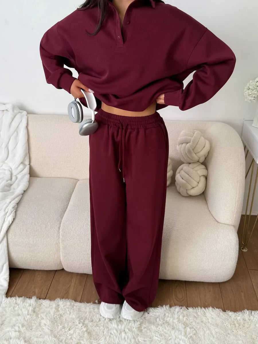 Women's Lightweight Polo Shirt and Comfort Trousers Set