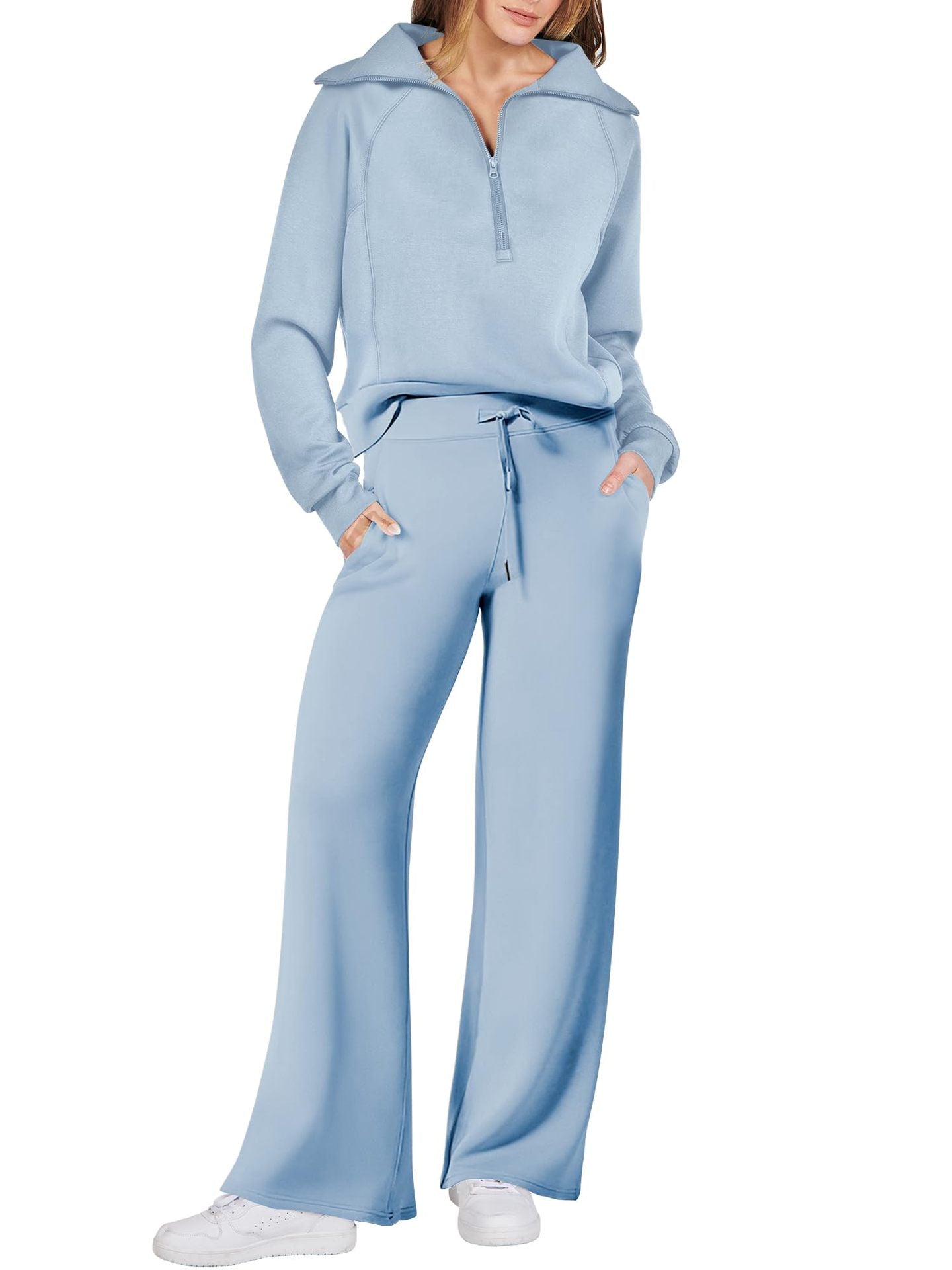 Women's Sporty Two-Piece Set Soft Comfortable High-Neck