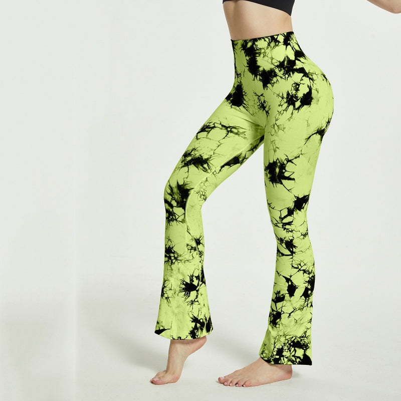Women's Yoga Pants Elegant Tie-Dye Pattern