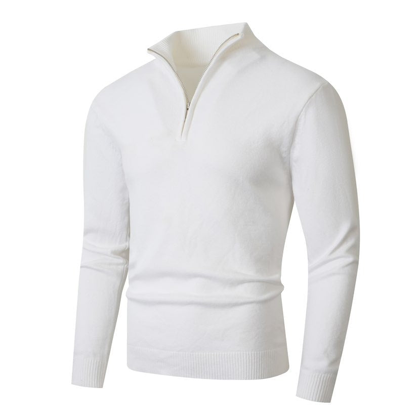 Men's Modern Pullover Half-Zip Textured Fabric