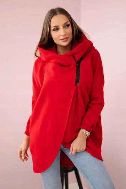 Stylish Asymmetrical Zipper Sweatjacket