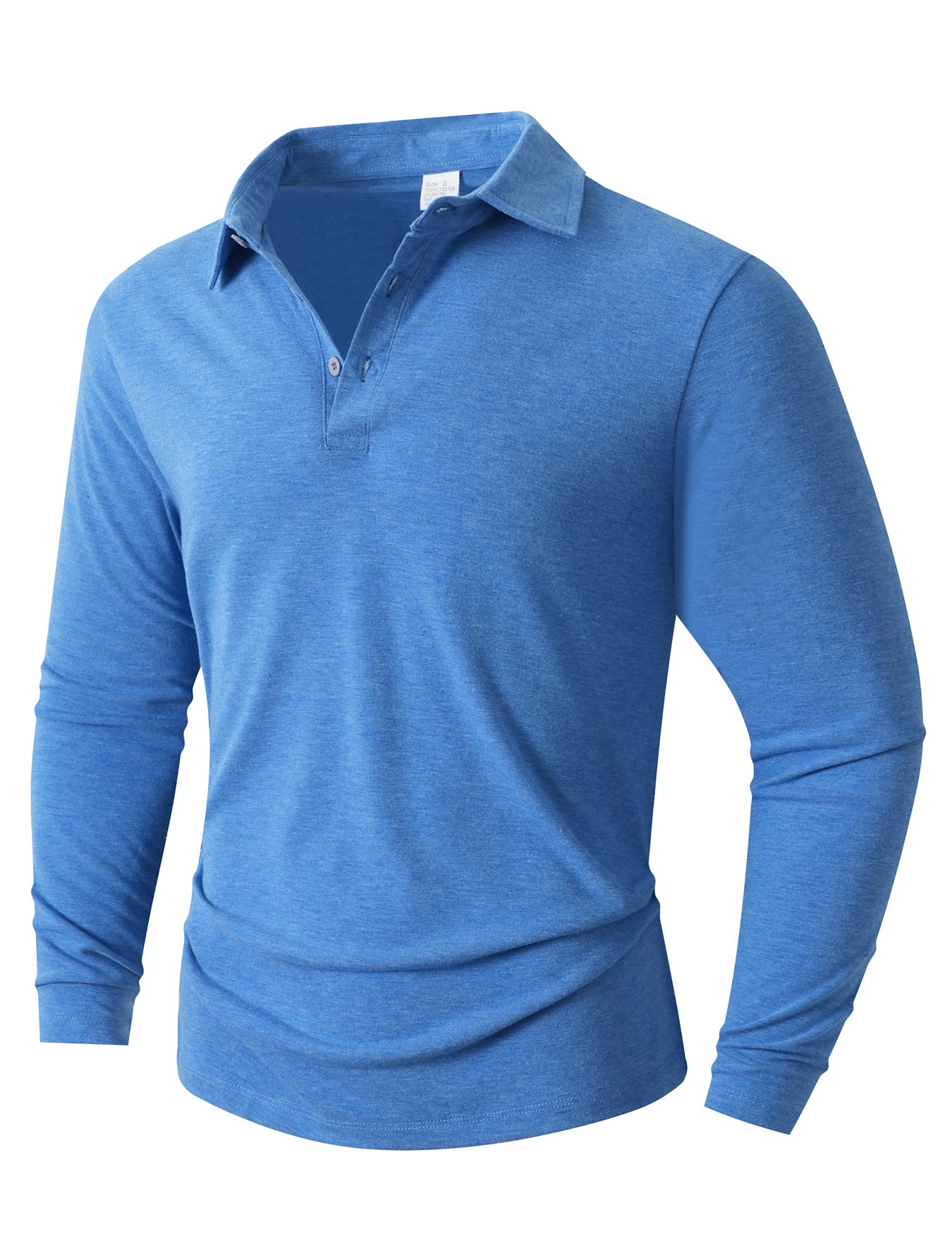 Men's Long-Sleeve Polo Shirt Modern Slim Fit