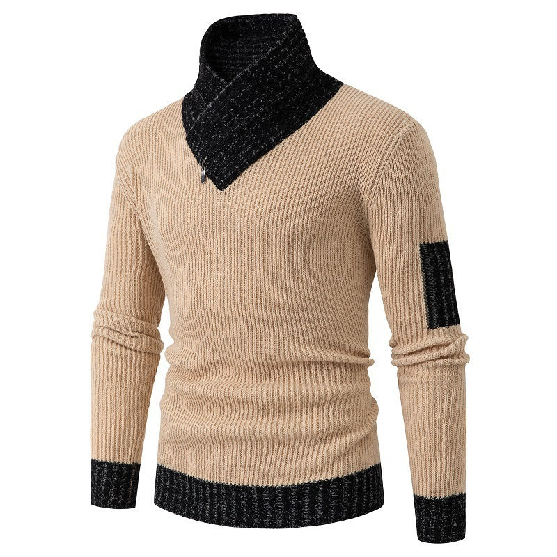 Men's Asymmetric Textured Sweater
