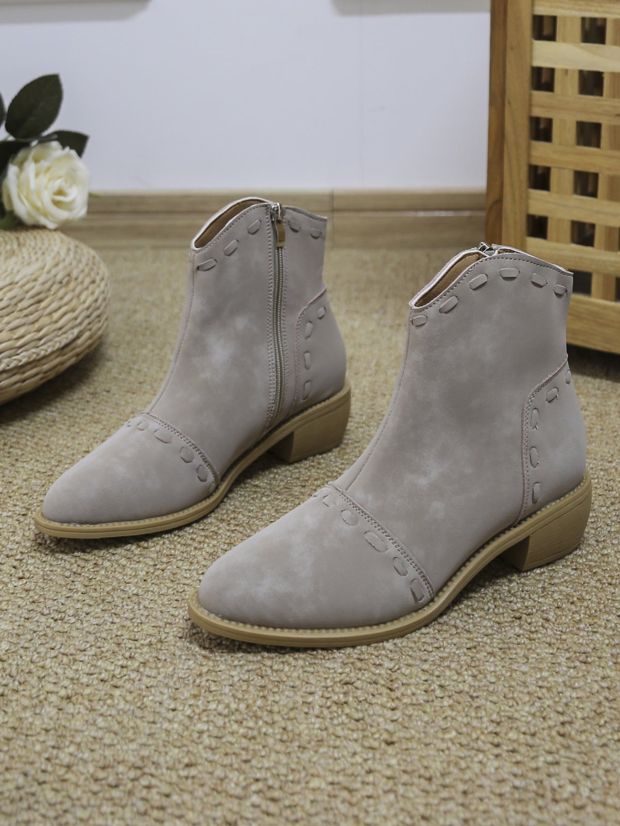 Women's Ankle Boots Elegant Cut Zipper