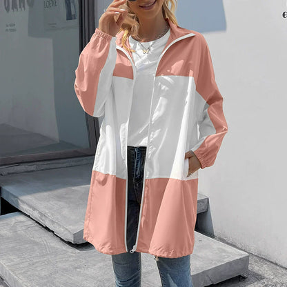 Waterproof Mid-Length Jacket Hood Leisure Design