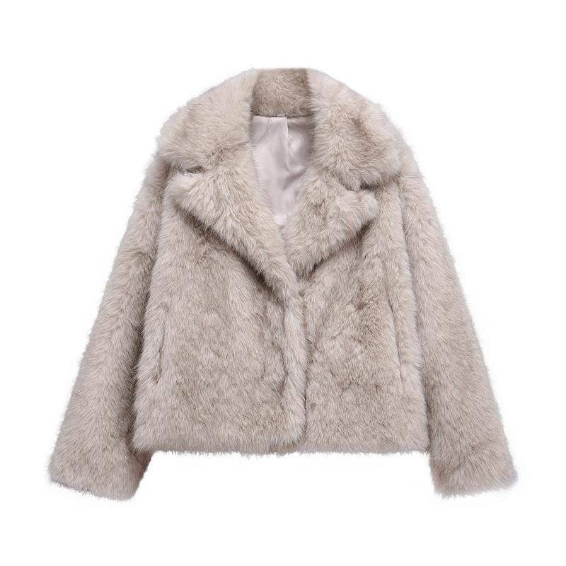 Women's Elegant Long Faux Fur Blazer
