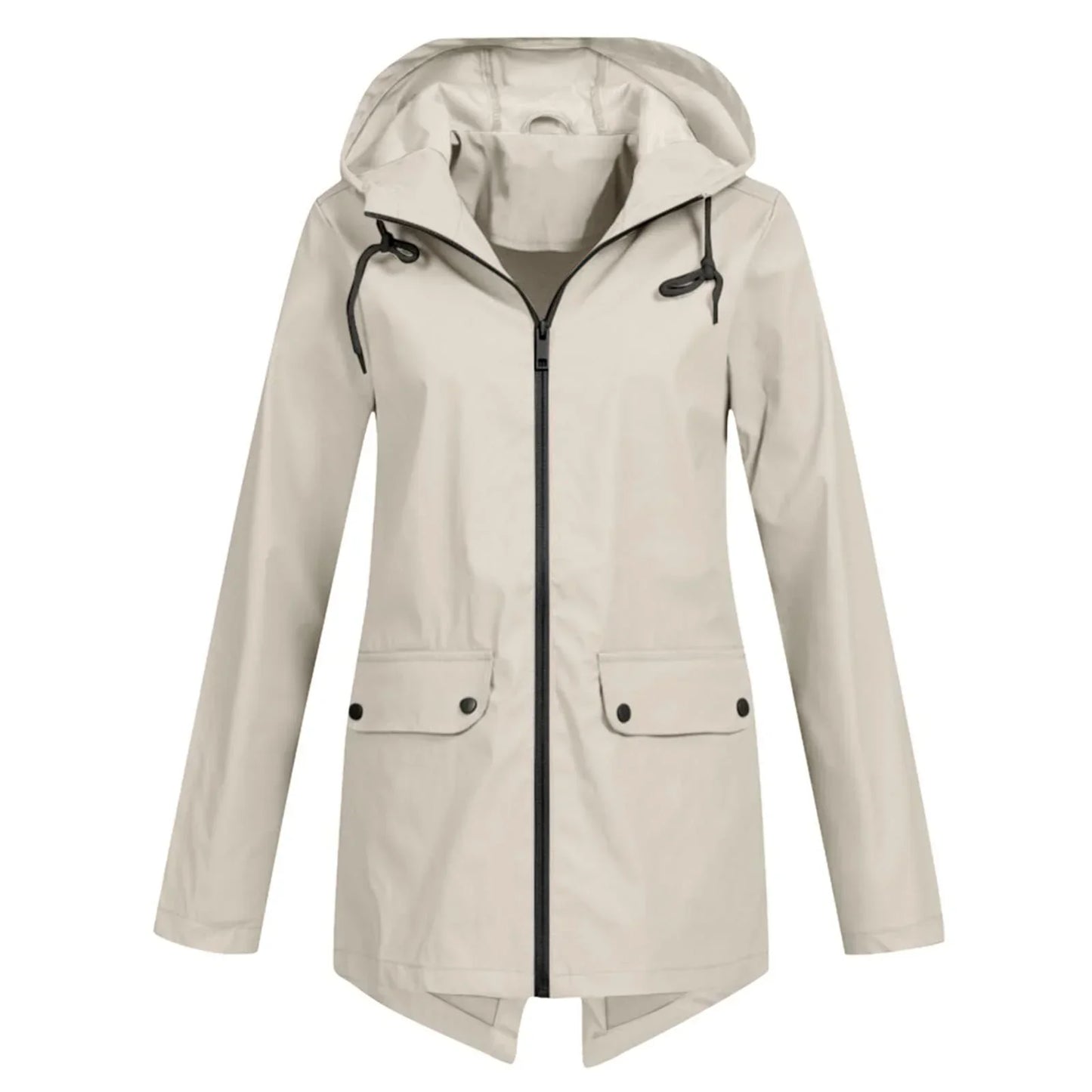 Women's Long Hooded Waterproof Raincoat