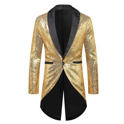 Men's Suit Blazer Glitter Effect Elegant Shawl Lapel