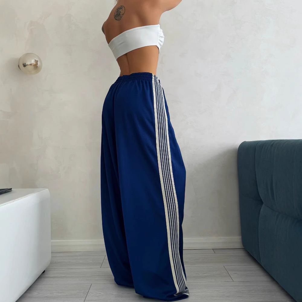 Damen Sportshose Diagonale Streifen Bequem - IdealeKleiden