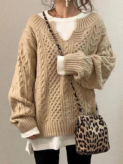Women's dress wool blend plus size V-neck long sleeve