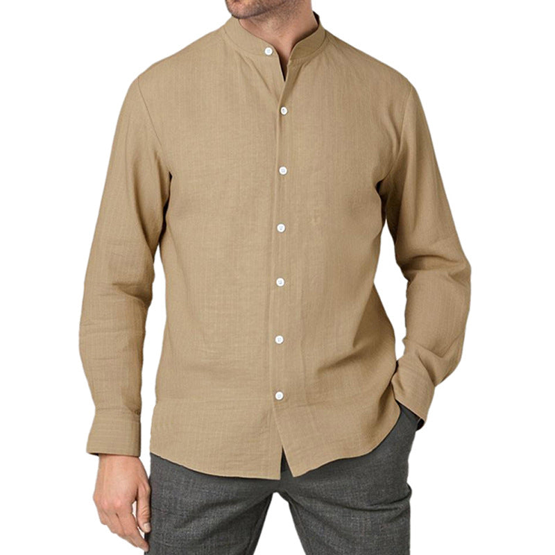 Men's Shirt Modern Striped Stand-up Collar Elegance