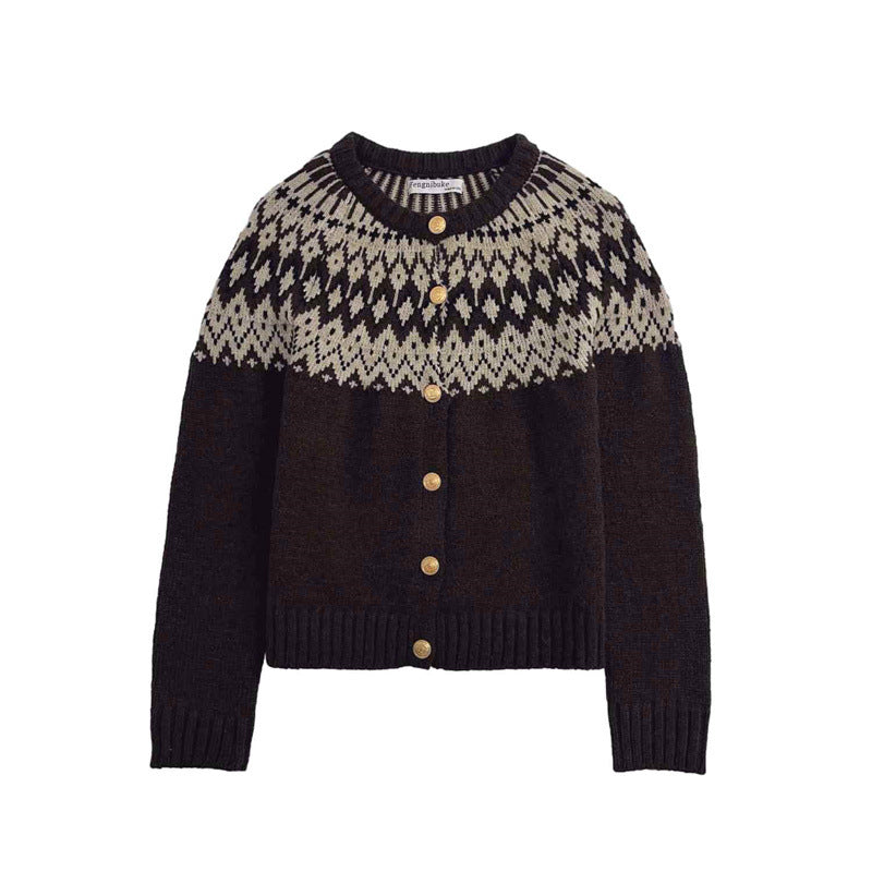 Women's Cardigan Norwegian Pattern Wintery
