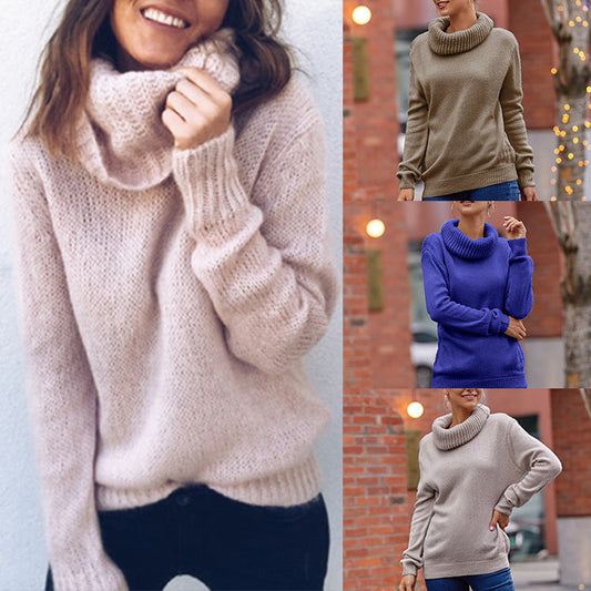Weicher Damen Rollkragen Pullover Kuschelig & Bequem - IdealeKleiden