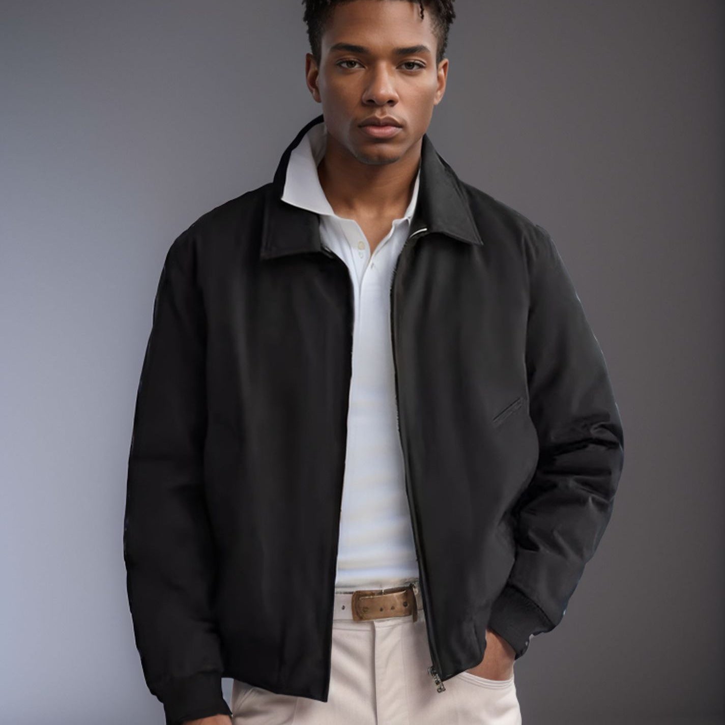 Herren Leichtjacke Sportlich Slim Fit - IdealeKleiden