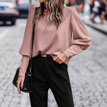 Damen Langarm Oberteil Elegant Stilvoll - IdealeKleiden