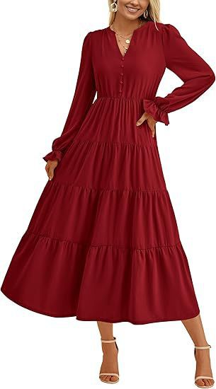 Women's Maxi Dress Elegant Voluminous Sleeves