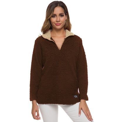 Women's Soft Fleece High-Neck Zipper Pullover